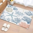 thumbnail image 1 of Coral Coastal Area Rugs 2x3 for Living Room, Summer Beach Starfish Nautical Shell Non Slip Washable Rug Runner, Low Pile Indoor Floor Carpet Mat Bathroom Rugs for Bedroom, Kids Room, 1 of 9