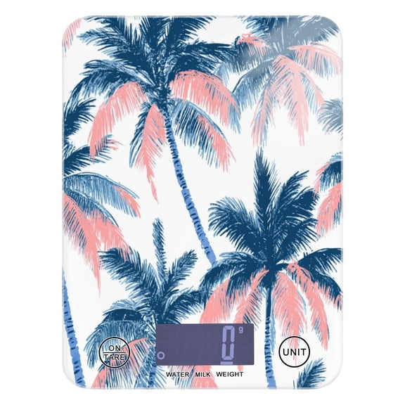 Coral Colors Palm Trees Food Scale Digital Kitchen Scale Waterproof Grams Ounces lbs for For Baking and Cooking