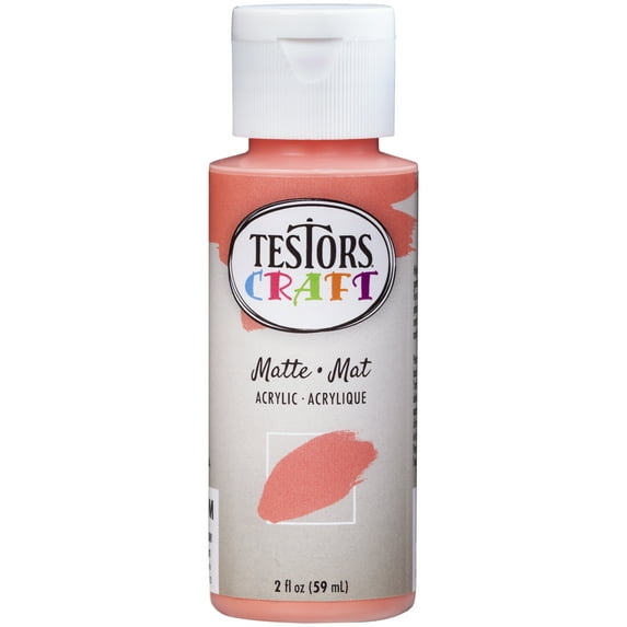 6 Pack, Coral Cove, Rust-Oleum Testors Craft Matte Acrylic Paint- 297479, 2 oz. Bottle
