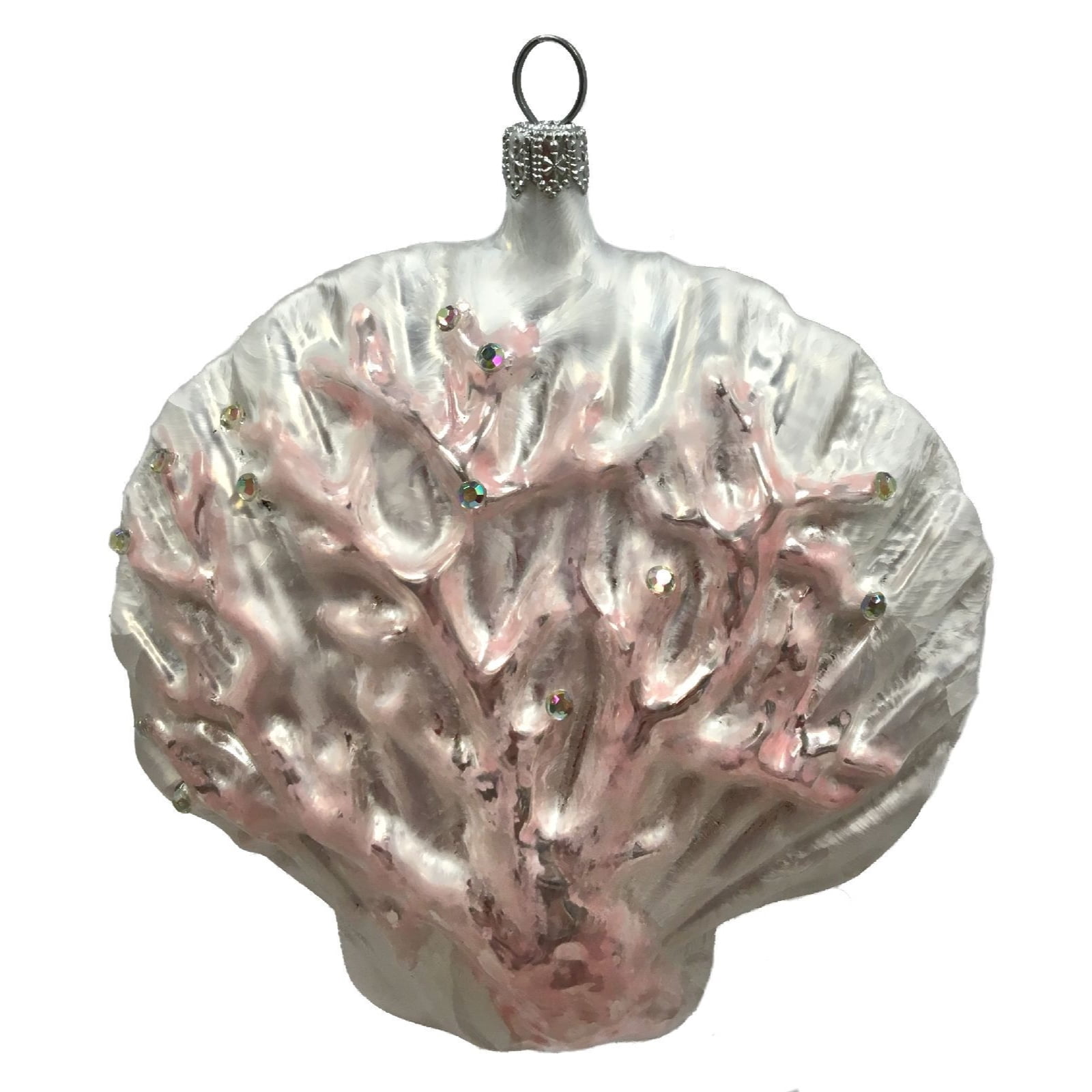 Pinnacle Peak Scallop Seashell Glass Ornament