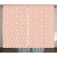 thumbnail image 1 of Ambesonne Coral Curtains 2 Panel Set, Flourish Mandala Illustration, 108" x 96", White and Coral, 1 of 2