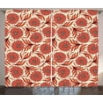 thumbnail image 1 of Ambesonne Coral Curtains 2 Panel Set, Nostalgic Gerbera Motifs, 108" x 108", Dark Coral Vermilion, 1 of 3