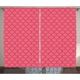 thumbnail image 1 of Ambesonne Coral Curtains 2 Panel Set, Antique Quatrefoil Motifs, 108" x 84", Coral and Red, 1 of 2
