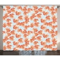 thumbnail image 1 of Ambesonne Coral Curtains 2 Panel Set, Romantic Poppy Flowers, 108" x 84", Coral Pale Blue Yellow, 1 of 2