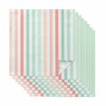 thumbnail image 1 of Coral Cyan Stripe Cloth Napkins, Geometric Grey White Vertical Striped Washable and Reusable Dinner Napkins Set of 8, Table Napkin for Kitchen Party Birthday Wedding Hotel Housewarming 20"x20", 1 of 8