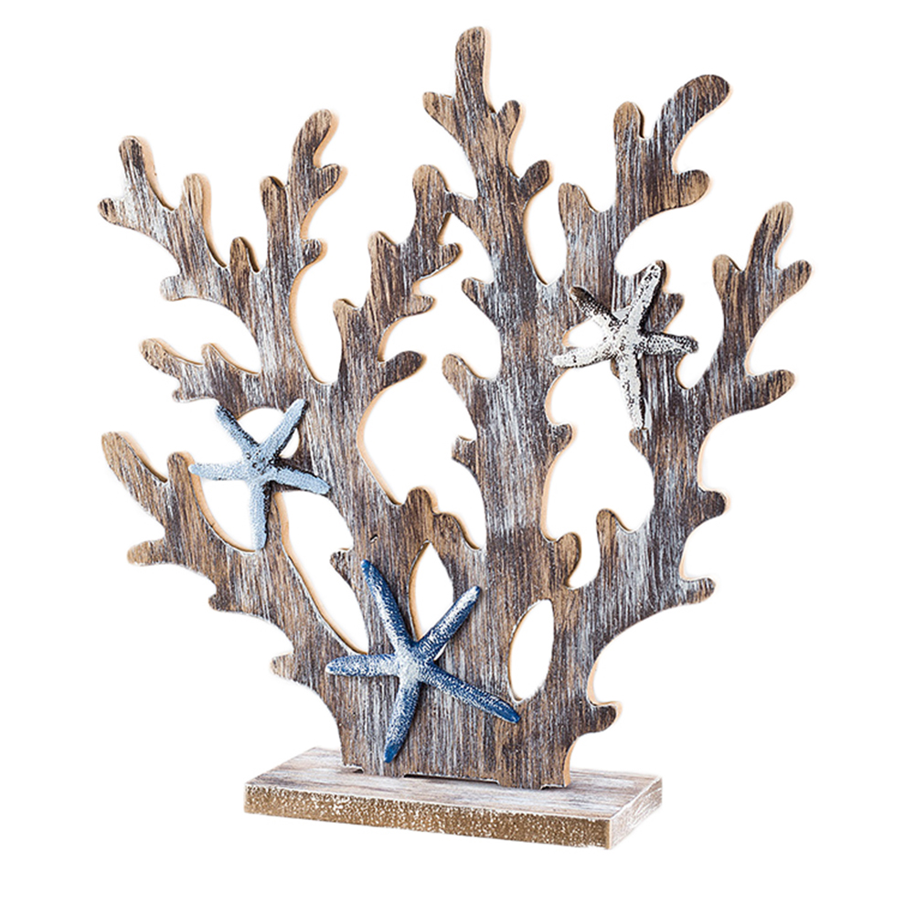 Coral Decor Tree Home Wooden Ornament Wood Beach Figurine Nautical