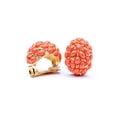 thumbnail image 1 of Coral Domed Hoop Clip Earrings, 1 of 2