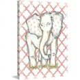 thumbnail image 1 of "Coral Elephant" by Reesa Qualia Painting Print on Wrapped Canvas, 1 of 5