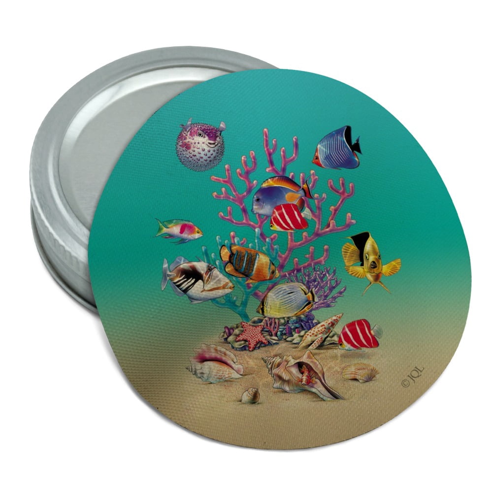 Rubbery Shell Coral Fish Ocean Bottom Garden Shells Diving Round Rubber Non-Slip Jar ...