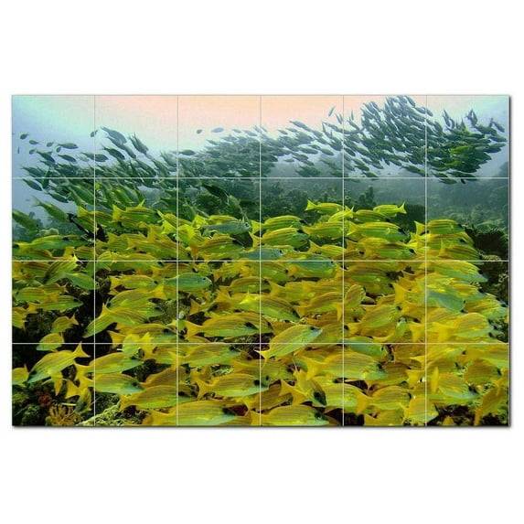 Coral Fish Underwater Ceramic Tile Mural Kitchen Backsplash Bathroom Shower, 403