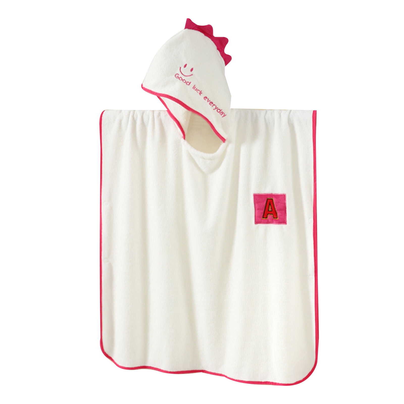 Coral Fleece Bath Towel Hooded Cloak Baby Bathrobe Poncho Towel for