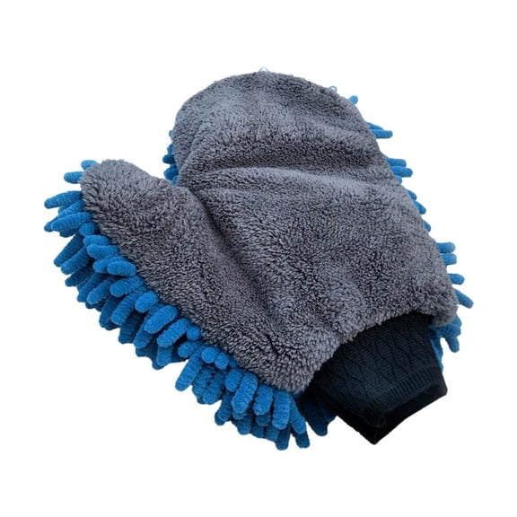 Coral Fleece Car Wash Mitt - Reusable Microfiber Chenille Mitt for Scratch-Free Car Cleaning & Detailing, Extra Absorbent with Elastic Cuff