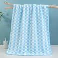 thumbnail image 1 of Coral Fleece Checkered Quick Dry Bath Towel Soft Absorbent Grid Pattern Face Body Hand Towel for Bathroom Kitchen Gym in Multiple Colors, 1 of 5