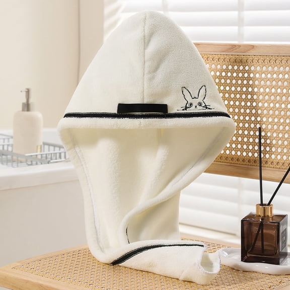 Coral Fleece Drying Hair Wrap Turban, Super Absorbent, Dry Hair Hat for Curly Long All Hair Types Stay Put