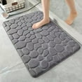 thumbnail image 1 of Coral Fleece Embossed Stone Bathroom Floor Mat, Water Absorbing Foot Mat & Door Mat, 26"X15.7" (60X40Cm) Low-Profile Design That Won’T Jam Doors Ideal For Entryways Bathrooms, 1 of 3