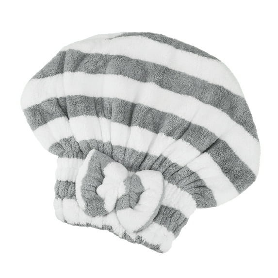 Coral Fleece Hair Drying Towel Dry Cap Adult Hair Drying Towel Lightweight Strong Absorbent Gray White