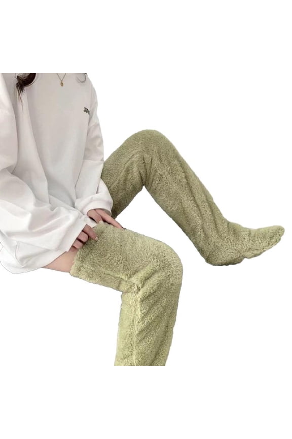 Coral Fleece Over-knee High Socks Women Plush Home Sleep Floor Long Sockings