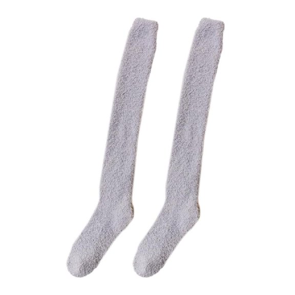 Coral Fleece Over-knee High Socks Women Plush Home Sleep Floor Long Sockings