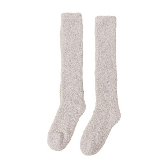 Coral Fleece Over-knee High Socks Women Plush Home Sleep Floor Long Sockings