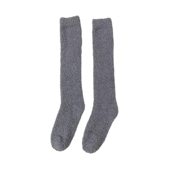 Coral Fleece Over-knee High Socks Women Plush Home Sleep Floor Long Sockings