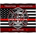 thumbnail image 1 of Coral Fleece Plush Throw Blanket 50 x 60| Volunteer Fire Fighter Throw Blanket FF2085-TB (Navy), 1 of 3