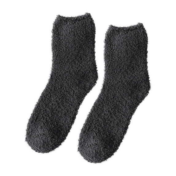 Coral Fleece Socks With Thicker And Warmer Floor Socks For Women In Solid Colors
