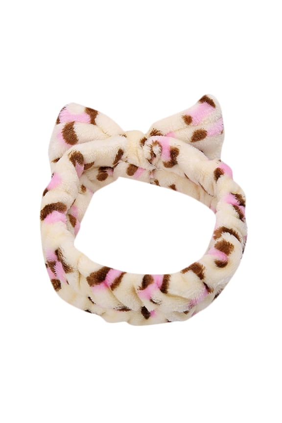 Coral Fleece Spa Headbands for Women Elastic Knot Hairband Stocking Stuffers Bow Makeup Shower Headbands 1 PC Multicolor One Size