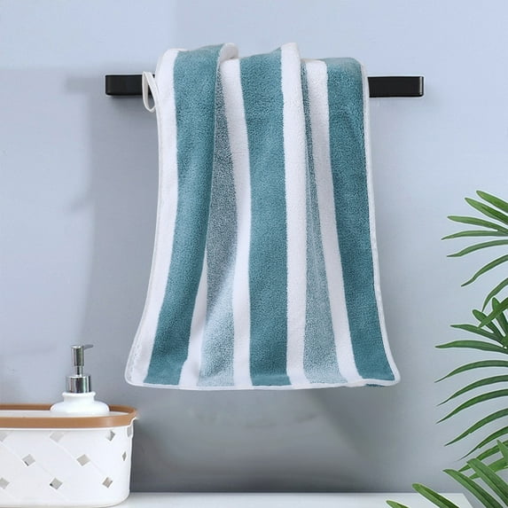 Coral Fleece Striped Towel, Soft and Absorbent Bath Towel with Large Stripes, Quick-Dry Face Towel for Men and Women, Suitable for Washing, Bathing, Hair Drying, and Daily Use