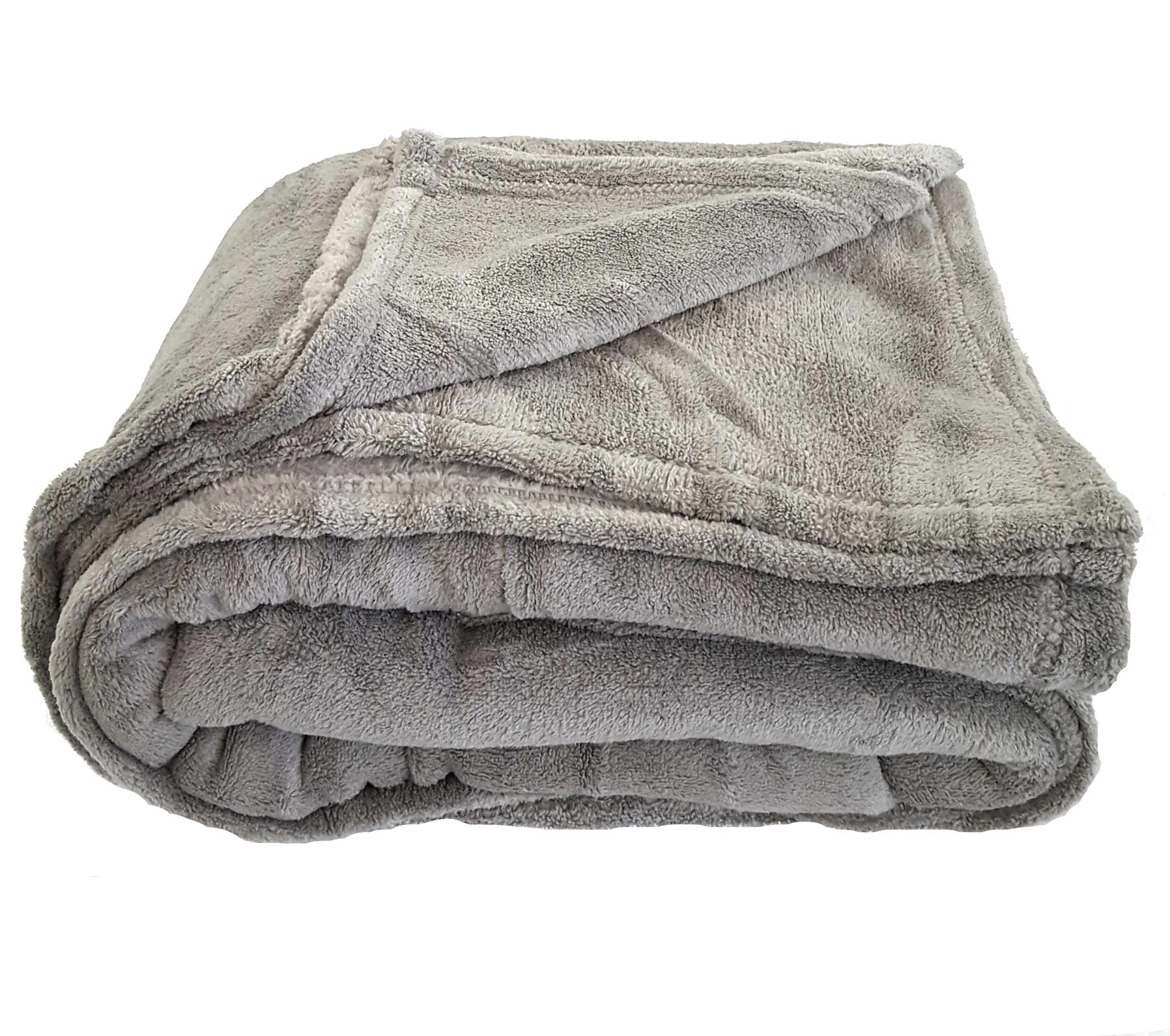 Coral Fleece Throw Blanket Soft Elegant Cover Full Gray