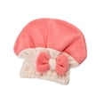 thumbnail image 1 of Coral Fleece Turbie Twist, Watermelon Red Super Absorbent Hair Towel with Double Bow, Fast Drying Microfiber Turban for Women and Girls Watermelon Red, 1 of 4