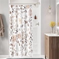 thumbnail image 1 of Coral Floral Shower Curtain, Watercolor Flower Fabric Shower Curtain for Bathroom, Cute Wildflower Butterfly Cloth Shower Curtain Set with Hooks, 72x72, 1 of 6