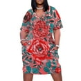 thumbnail image 1 of Coral Floral Watercolor Pattern Design Summer Dresses for Women Beach Boho, 1 of 5