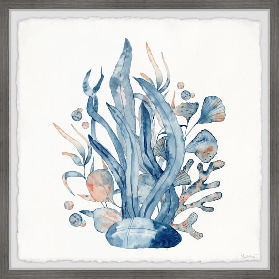 Coral Garden Canvas Wall Art - Framed Painting Print - Modern Home Decor - 24x24 Inch