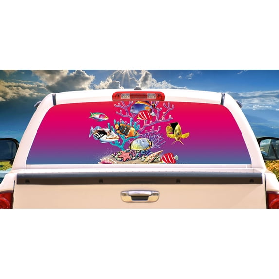 Coral Garden Rear Window Graphic | HD Truck & Car Back Window Graphic SignMission