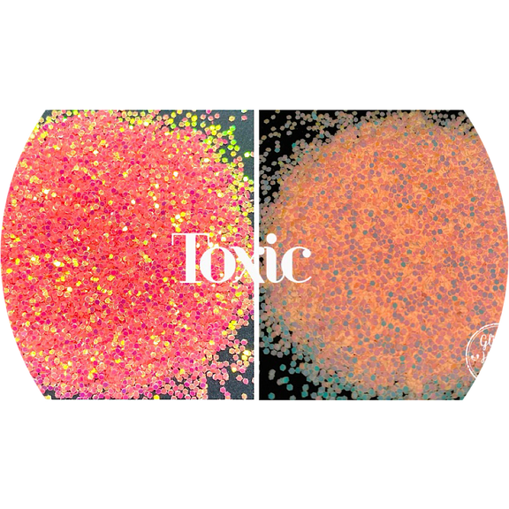 Coral Glow in the Dark Glitter | Craft Glitter | Glitter for Arts & Crafts | Tumblers | Cosmetics | Nails | Epoxy Resin Art | Slime | DIY | Body Glitter | 1 oz Bag