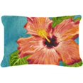 thumbnail image 1 of Coral Hibiscus by Malenda Trick Fabric Decorative Pillow, 1 of 1