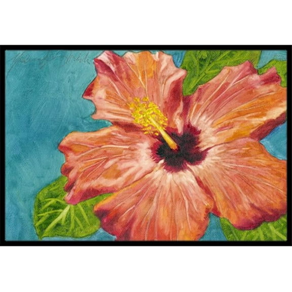 Coral Hibiscus by Malenda Trick Indoor or Outdoor Mat, 24 x 36