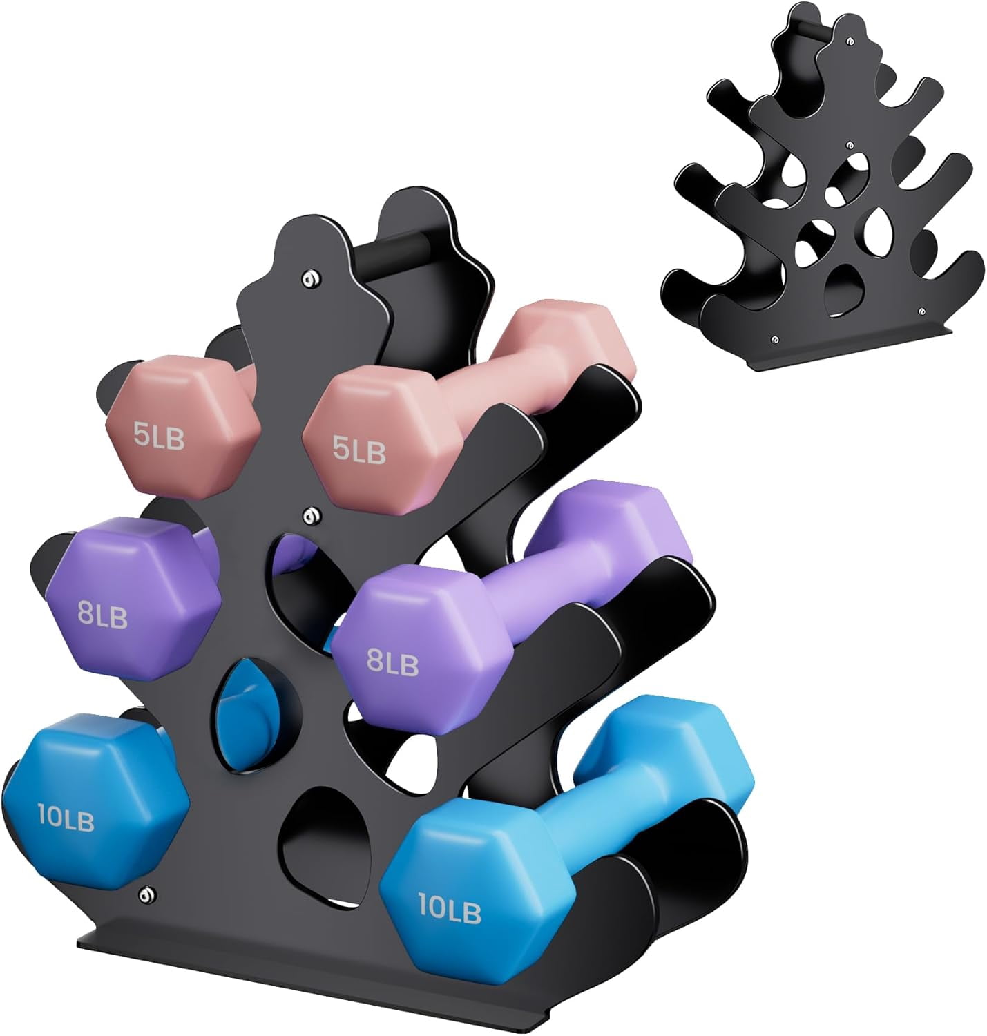 Tumbbell Rack Weight Rack Coral-Inspired Dumbbell Rack Stand, 4 Tier A-Frame Design ...