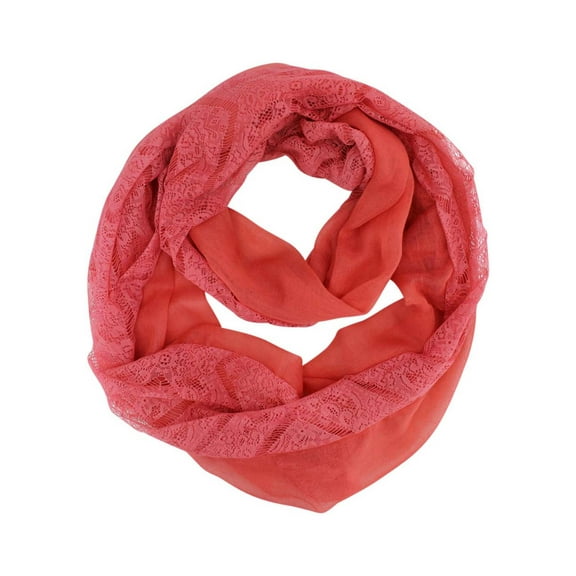Coral Lace Double Layered Ring Infinity Scarf
