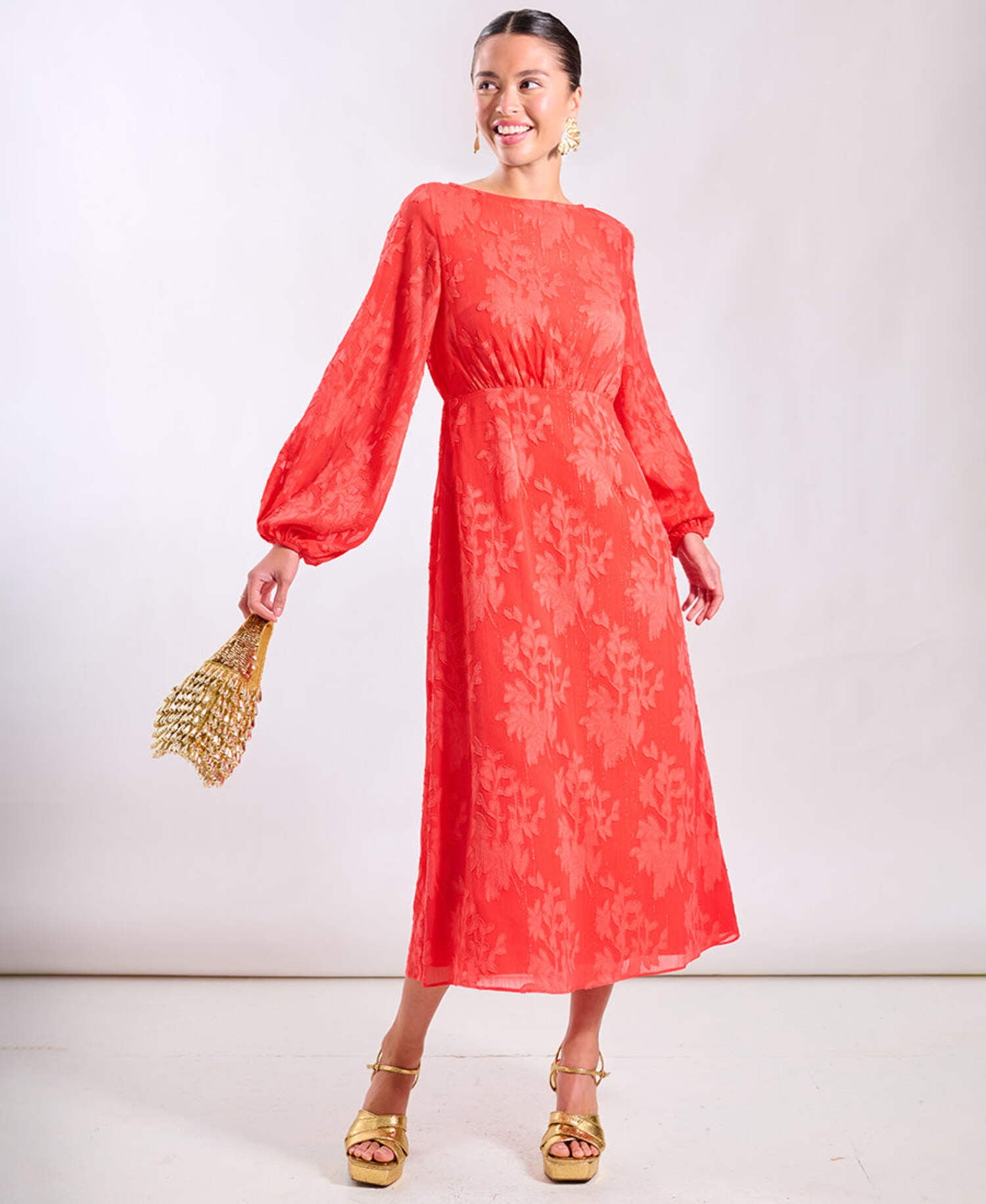 long sleeve mermaid formal dresses Burgundy Deep V-Neck Long Sleeve Mermaid Prom Dress With Sequins main image 0