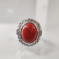 thumbnail image 1 of Coral Mans Ring, Natural Red Coral Ring, Unisex Ring, Silver Jewelry, 925 Silver Ring, Birthday Gift, Heavy Mens Ring, Arabic Design, Ottoman Style Ring, Christmas, Turkey Mens Signet Ring, 1 of 5