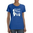 thumbnail image 1 of Coral Mermaid Mom Women Royal Blue T-Shirt, Female Medium, 1 of 4