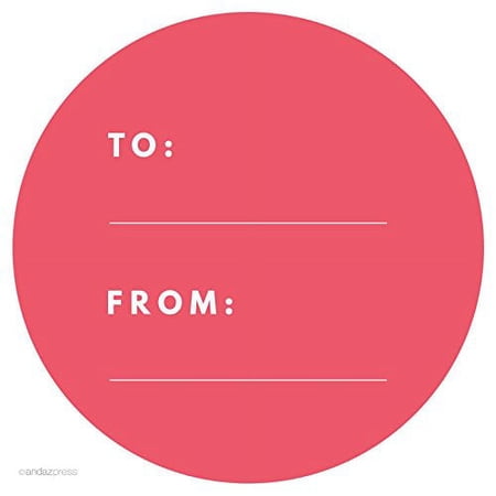 Coral Modern To/From Circle Gift Labels, 40-Pack