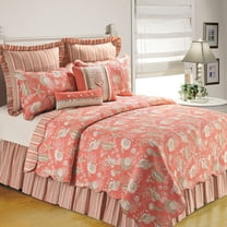 Coral Oversized Twin Cotton Bedspread Quilt