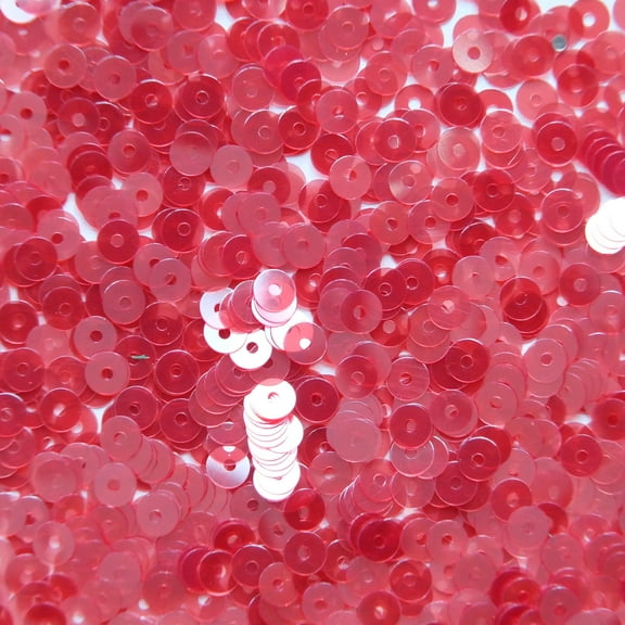 Coral Orange Pink Sequins 4mm Transparent See-Thru Made in USA
