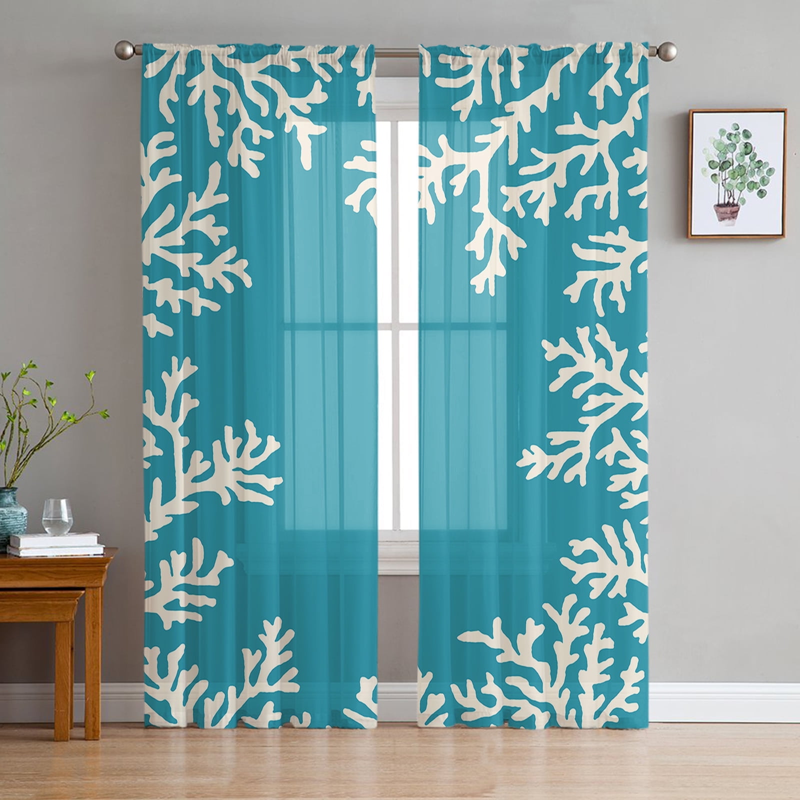 Coral Orange Tulle Curtains For Living Room Bedroom Kitchen ration