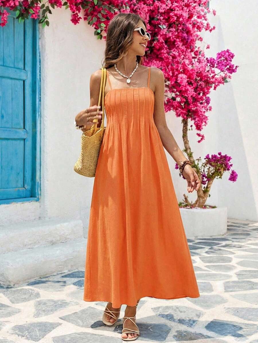 long cotton dresses for summer Newshows Hollow Out Eyelet A-Line Maxi Dress Dark Blue S SCH004850_G Color:airy blue Emily wears a size Taupe Esther Mini Dress