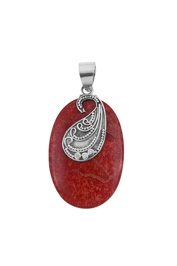 Coral 925 Sterling Silver Fashion Pendant Jewelry Birthday Christmas Gifts for Women