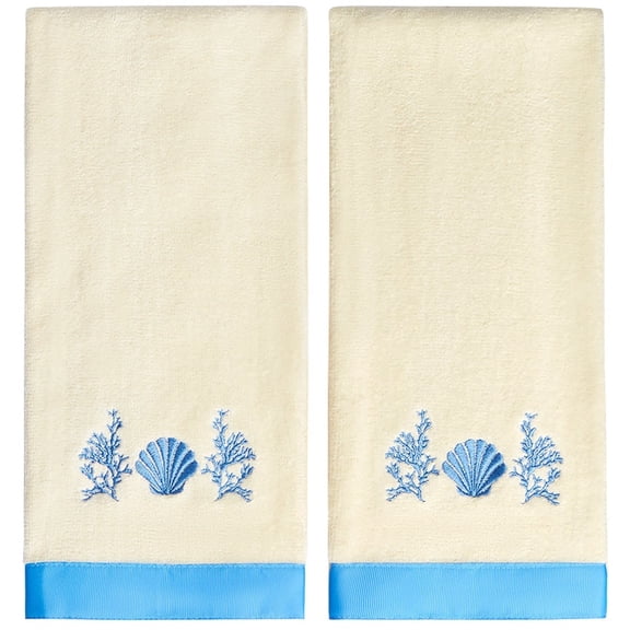 Coral Patch Bath Collection - Set of 2 Hand Towels
