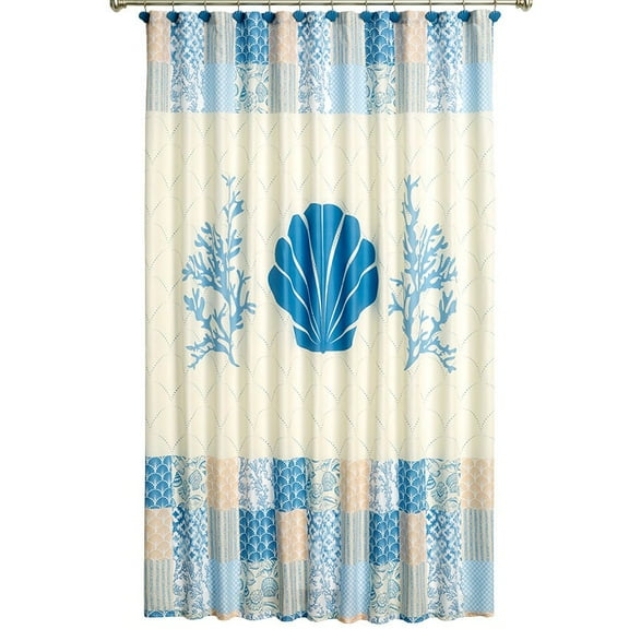 Coral Patch Shower Curtain, Bath Rug, Hand Towels, Valance, or Hooks